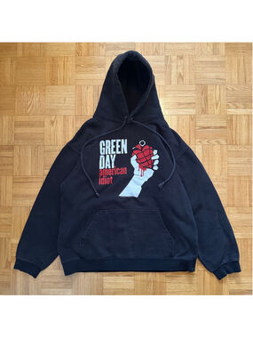 Vintage y2k Green Day American Idiot Hoodie 2004 Size Medium
